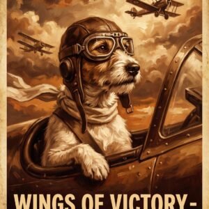 The Pilot — 1940s Aviator Pet Portrait